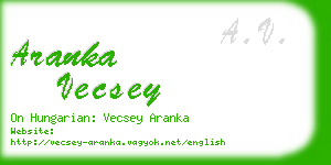 aranka vecsey business card